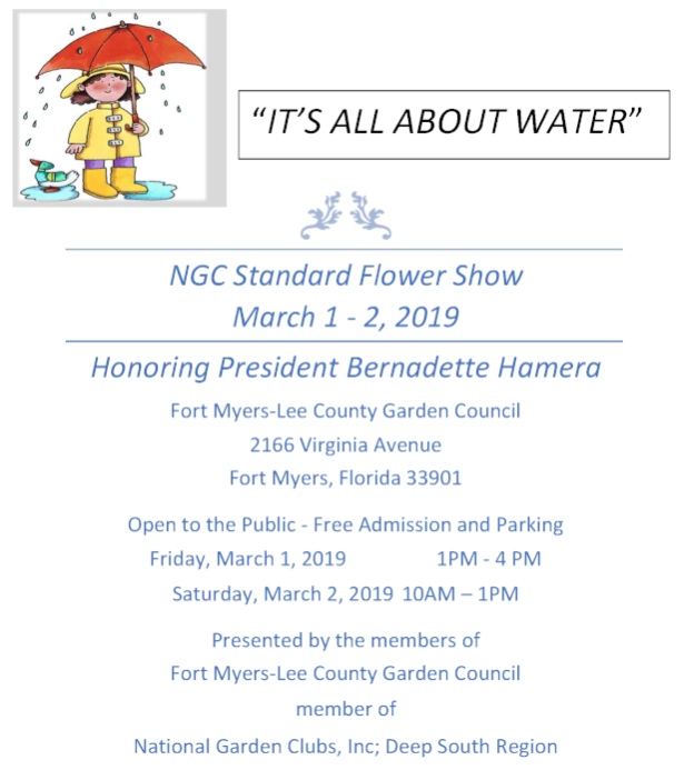 NGC Flower Show March 1, 2019 Gulf Coast Garden Club